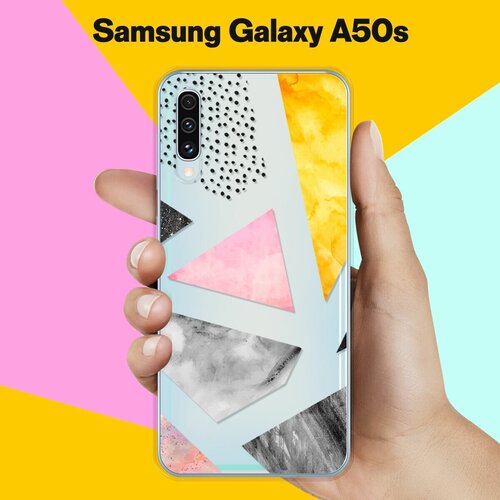 силиконовый чехол мраморные треугольники на samsung galaxy a31 Силиконовый чехол Мраморные треугольники на Samsung Galaxy A50s