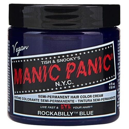 Manic Panic Краситель прямого действия High Voltage, rockabilly blue, 118 мл, 155 г manic panic краситель прямого действия high voltage hot hot pink 118 мл 155 г