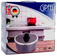 Кастрюля GiPFEL BERYL 6 л, черный/красный