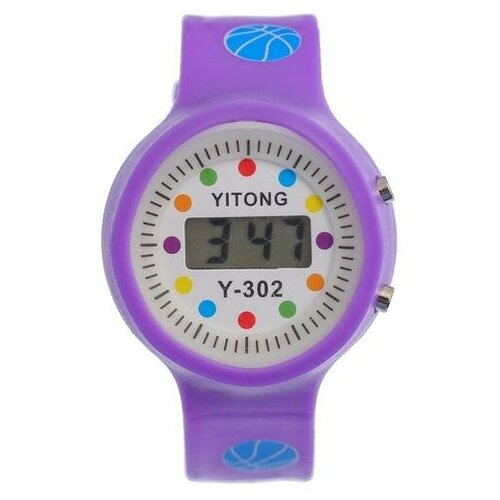 часы наручные электронные детские d 4 см ремешок l 22 см фиолетовые Наручные часы, мультиколор