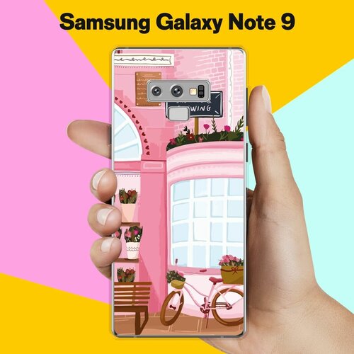 матовый чехол space stickers для samsung galaxy note 9 самсунг ноут 9 с 3d эффектом черный Силиконовый чехол на Samsung Galaxy Note 9 Розовые здания / для Самсунг Галакси Ноут 9
