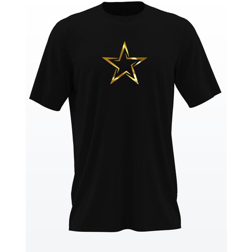 фото Футболка vilmoda звезда 1 черная с бархатистым принтом l вилвинил