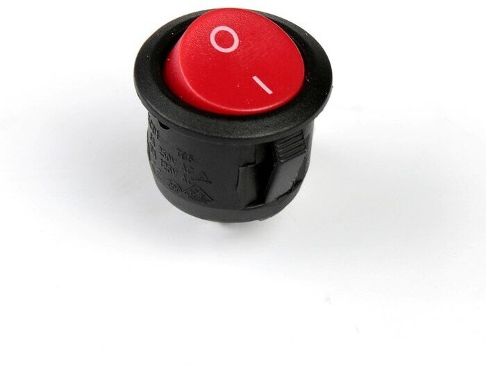 Кнопка - выключатель, без подсветки, красный, 3-6 А, 8889 - фотография № 1