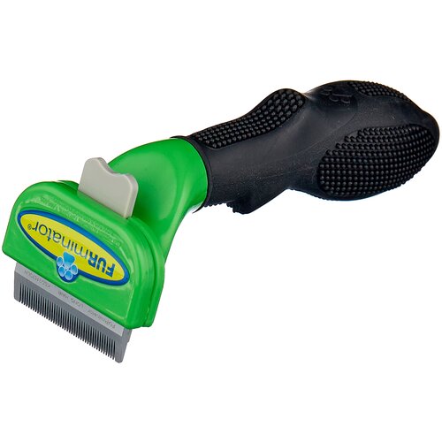 Щетка-расчёска FURminator для длинношерстных собак мелких пород 4 см, зеленый/серый