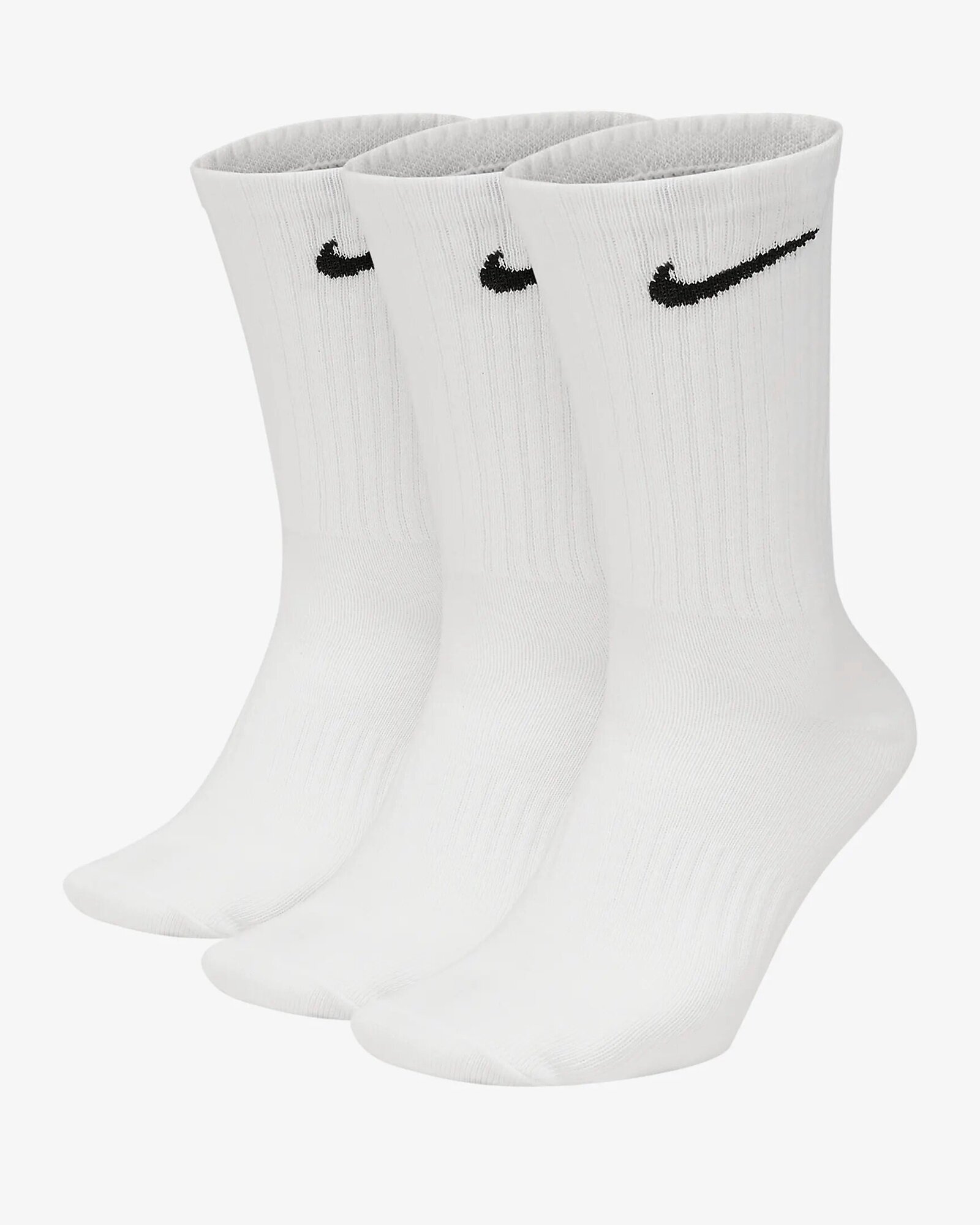 Носки NIKE, комплект, 3 пары, размер 42-46, белый