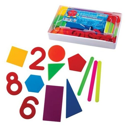 обучающая игра для малышей счетные палочки 1 набор Касса цифр и счетных материалов Учись считать, 142 элемента, пенал, КС01
