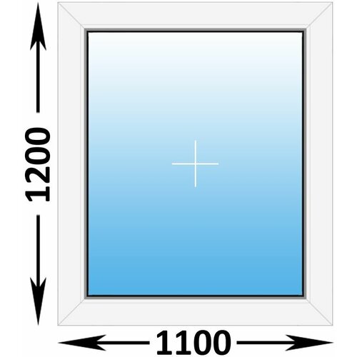 Пластиковое окно MELKE Lite 60 глухое 1100x1200, с однокамерным энергосберегающим стеклопакетом (ширина Х высота) (1100Х1200)