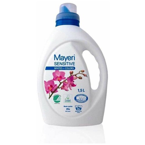 Гель для стирки белого и цветного белья Mayeri Sensitive 1,5 л.