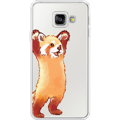 Силиконовый чехол на Samsung Galaxy A3 2016 / Самсунг Галакси А3 2016 Красная панда в полный рост, прозрачный