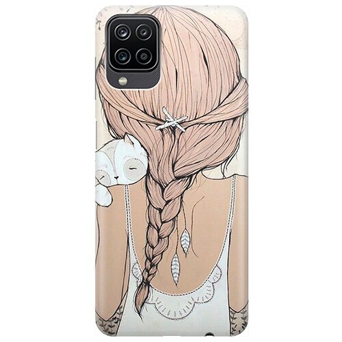 фото Re:pa чехол - накладка artcolor для samsung galaxy a12 с принтом "девочка в обнимку с котом"