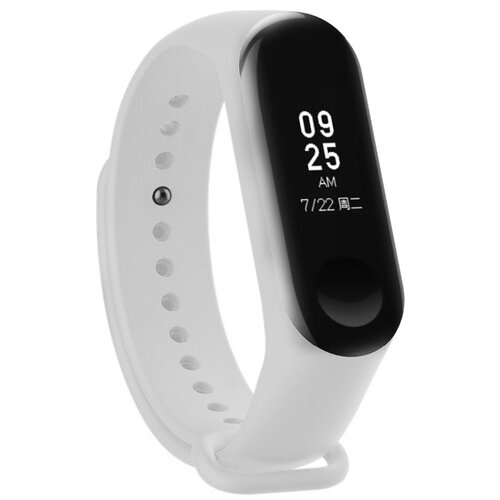 фото Спортивный силиконовый ремешок для xiaomi mi band 3/4 premium / премиум cпортивный браслет для трекера ксиоми ми бенд 3/4 (белый) life style