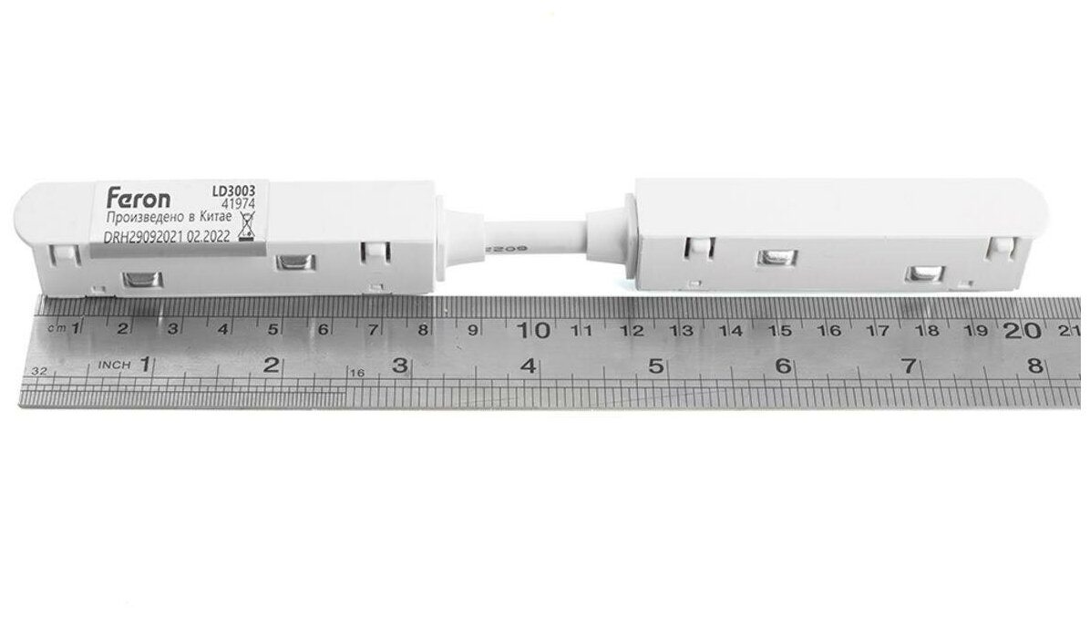 FERON Соединитель-коннектор для низковольтного шинопровода , белый, LD3003, 41974 - фотография № 4
