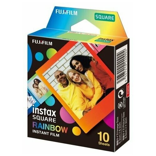 Картридж для Fujifilm Instax Square, Rainbow картридж для моментальной фотографии fujifilm instax square whitemarble 800 iso 10 шт