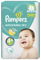 Pampers подгузники Active Baby-Dry 4 (10-15 кг) 18 шт.