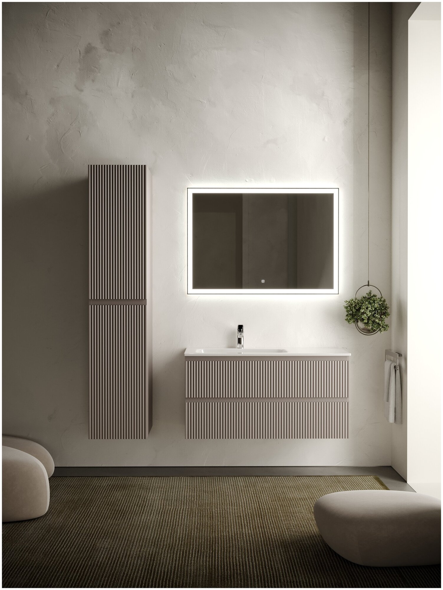 Тумба под раковину Sancos Snob R 100 SNR100LSM doha soft - фото №4