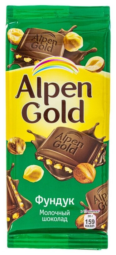 Шоколад Alpen Gold плитка молоч. с фунд, 85г