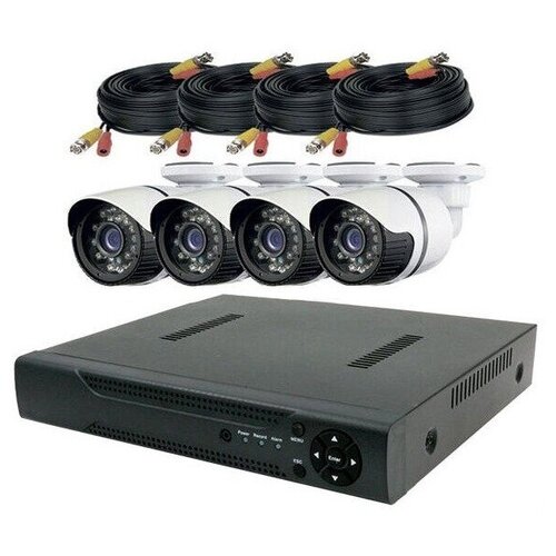Комплект видео наблюдения на 4 уличные камеры ночного видения с жёстким диском на 750Гб Full HD цилиндрические алюминиевые 2Мп AHDTVI 1419000₽