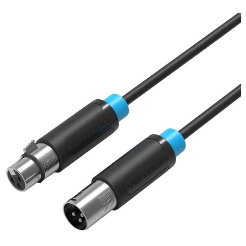 Кабель Vention XLR M - XLR F (BBFB), 3 м, 1 шт., черный hi end hexlink golden 5 c соединительный кабель xlr пара 1 м балансирующий сигнальный провод