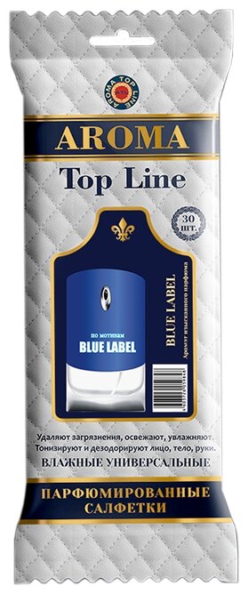 AROMA TOP LINE Влажные салфетки универсальные парфюмированные Blue Label №11