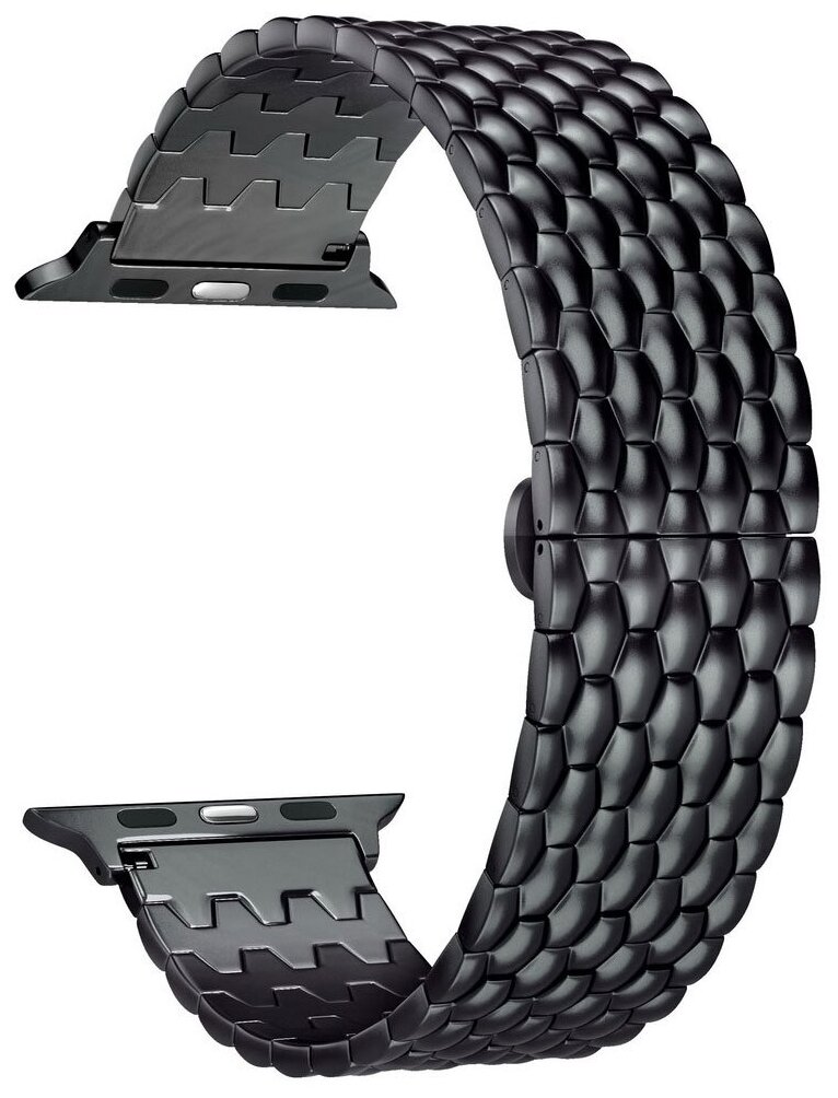 Ремешки для умных часов Lyambda Ремешок из нержавеющей стали Kitalfa для Apple Watch 38/40 mm Черный