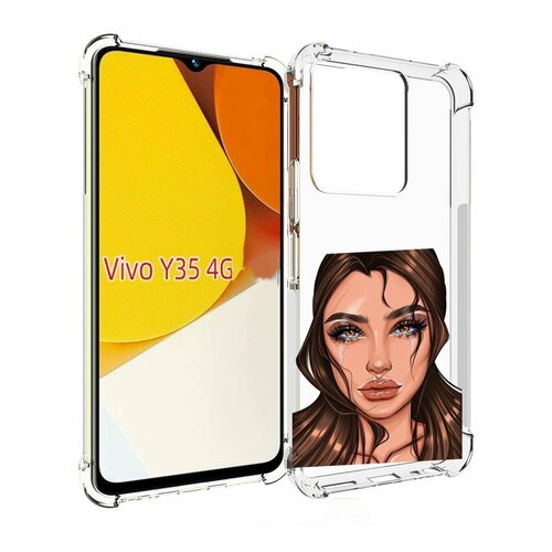 Чехол MyPads плачущая-девушка женский для Vivo Y35 4G 2022 / Vivo Y22 задняя-панель-накладка-бампер