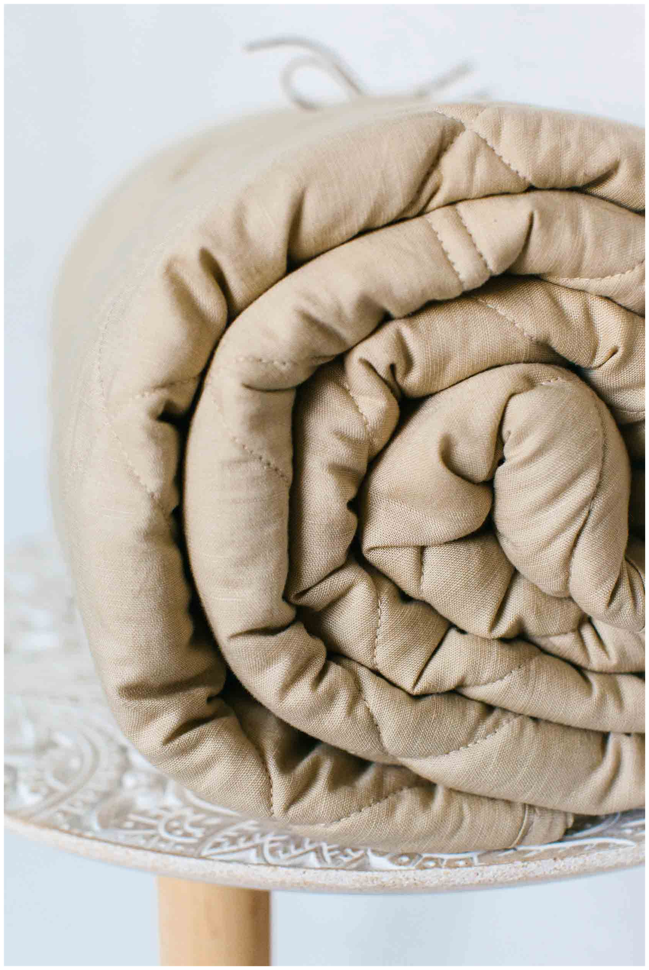Тяжёлое одеяло Дрёмки евро 200х220, вес 18 кг, натуральный лён и стеклянные гранулы - утяжеленное гравитационное одеяло для улучшения сна 2-спальное - фотография № 1