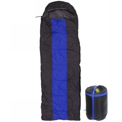 Спальник одеяло с капюшоном 21070см 1400гр серо-синий 0С 3799₽