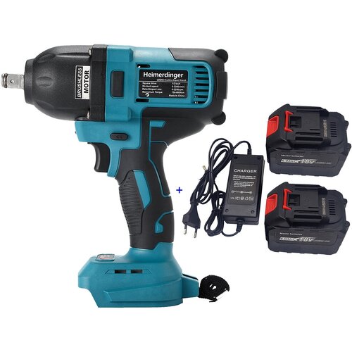 Бесщеточный аккумуляторный ударный гайковерт Heimerdinger 12 дюйма с питанием от литиевой батареи 800 Нм с двумя батареями 18 В 60 Ач 1176100₽