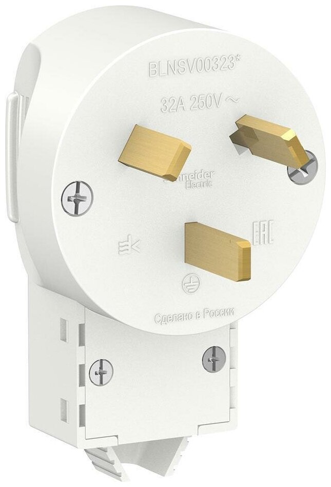 Вилка силовая переносная Schneider Electric Blanca 2Р+N 32А пластиковая IP20 - фотография № 1