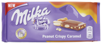 Шоколад Milka Peanut Crispy Caramel с карамелью и арахисом, 100 г