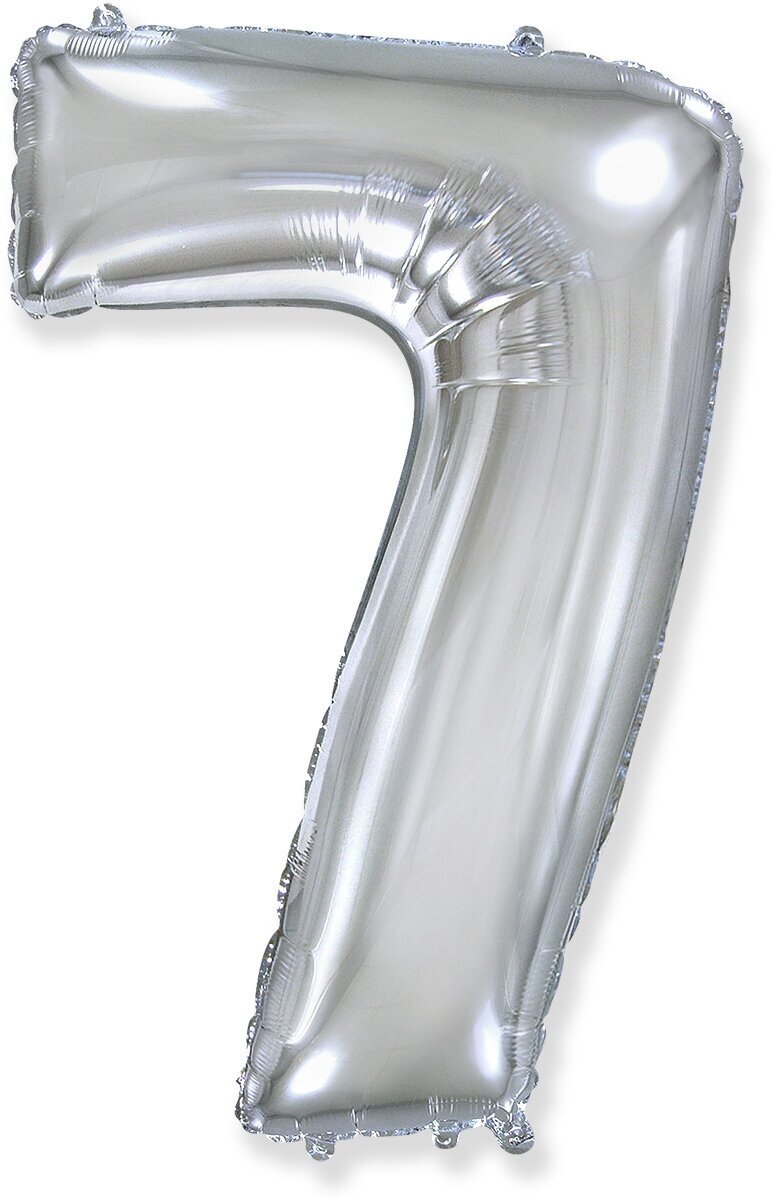 Воздушный шар фольгированный серебро "Цифра 7" 100 см