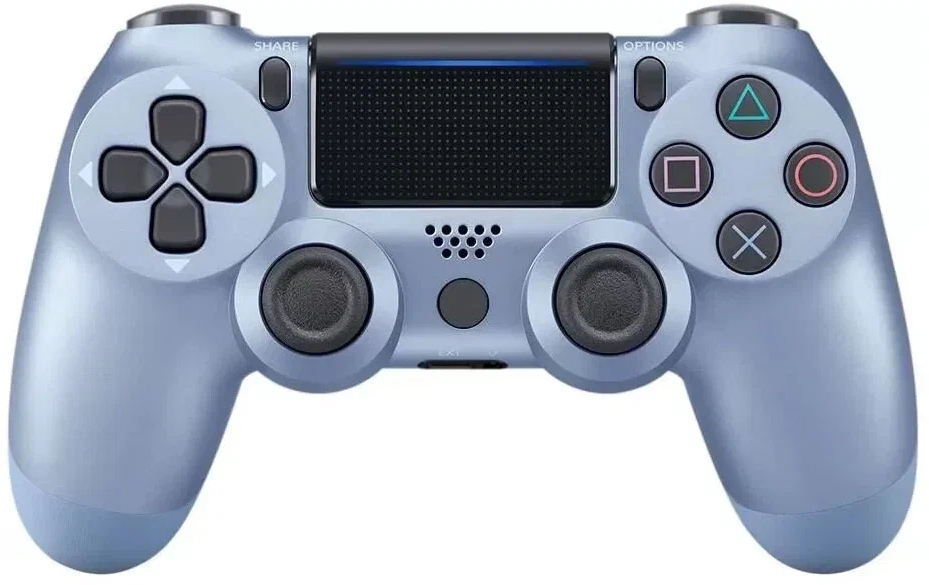 Джойстик игровой геймпад беспроводной для PS4 / ПК / Bluetooth / USB / стальной синий