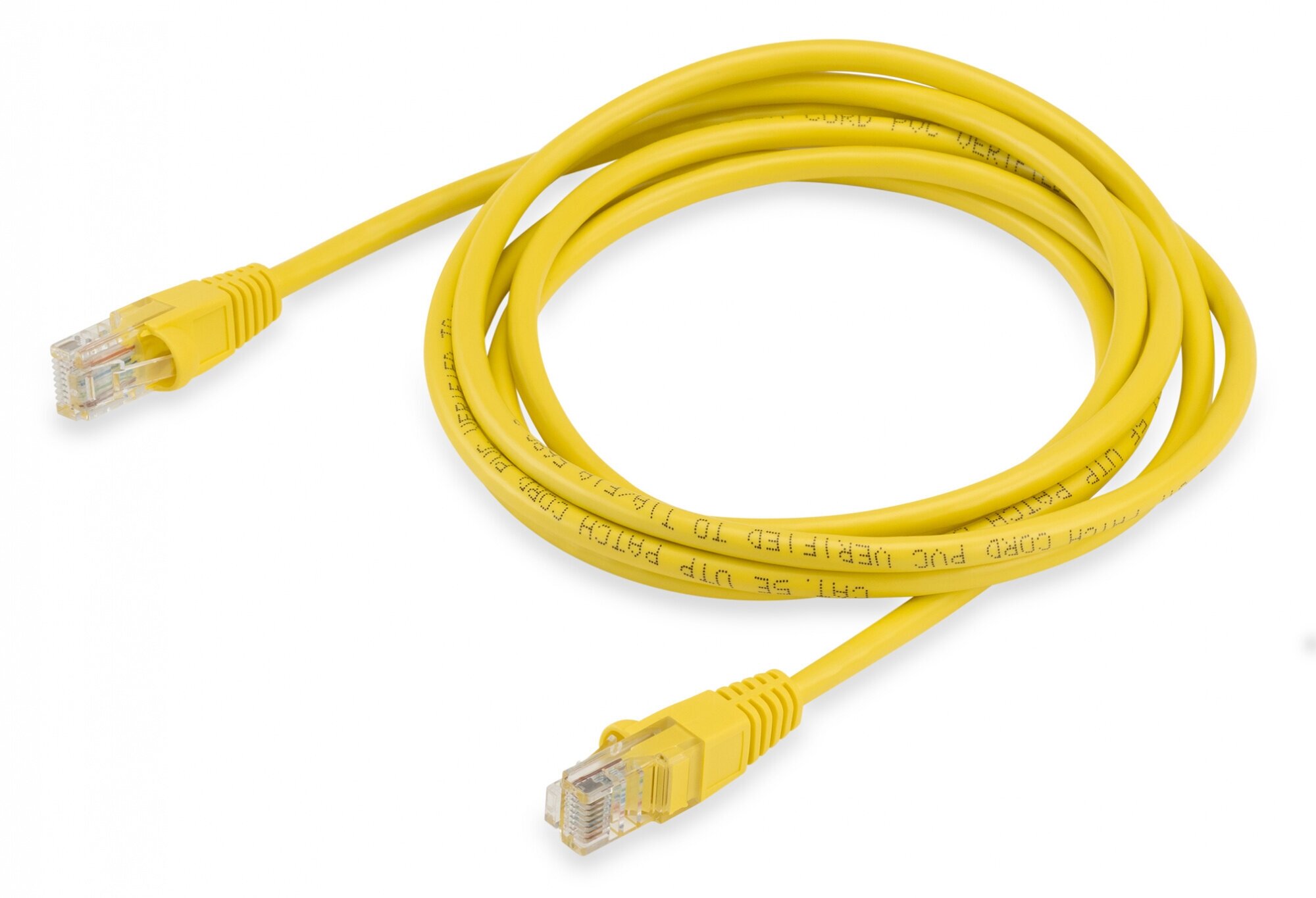 Патч-корд Buro UTP 4 пары cat5E CCA molded 2м желтый RJ-45 (m)-RJ-45 (m) - фотография № 3