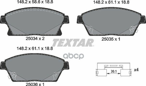 Колодки Тормозные Gm Cruze/Astra J/Mokka 09- Перед. (С Противошумной Пластиной Q+) Textar арт. 2503401