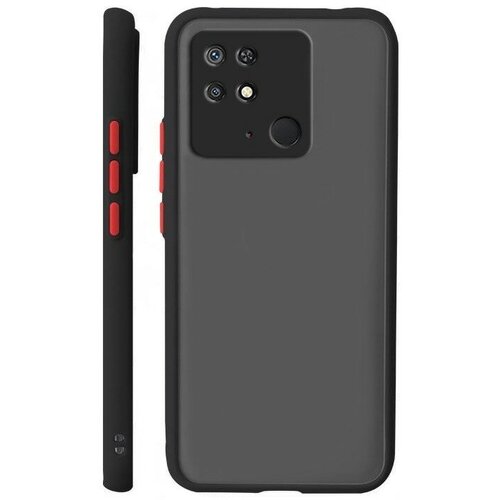 Накладка пластиковая матовая для Xiaomi Redmi 10C / Poco C40 с силиконовой окантовкой чёрная чехол книжка fashion case для xiaomi redmi 10c красный