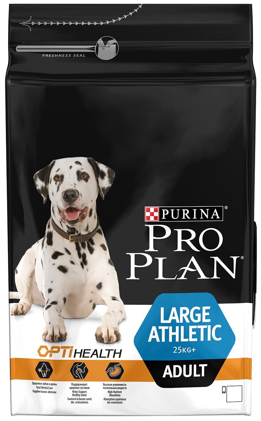 PRO PLAN ADULT DOG OPTIHEALTH LARGE ATHLETIC для взрослых собак крупных пород атлетического телосложения с курицей и рисом (3 + 3 кг)