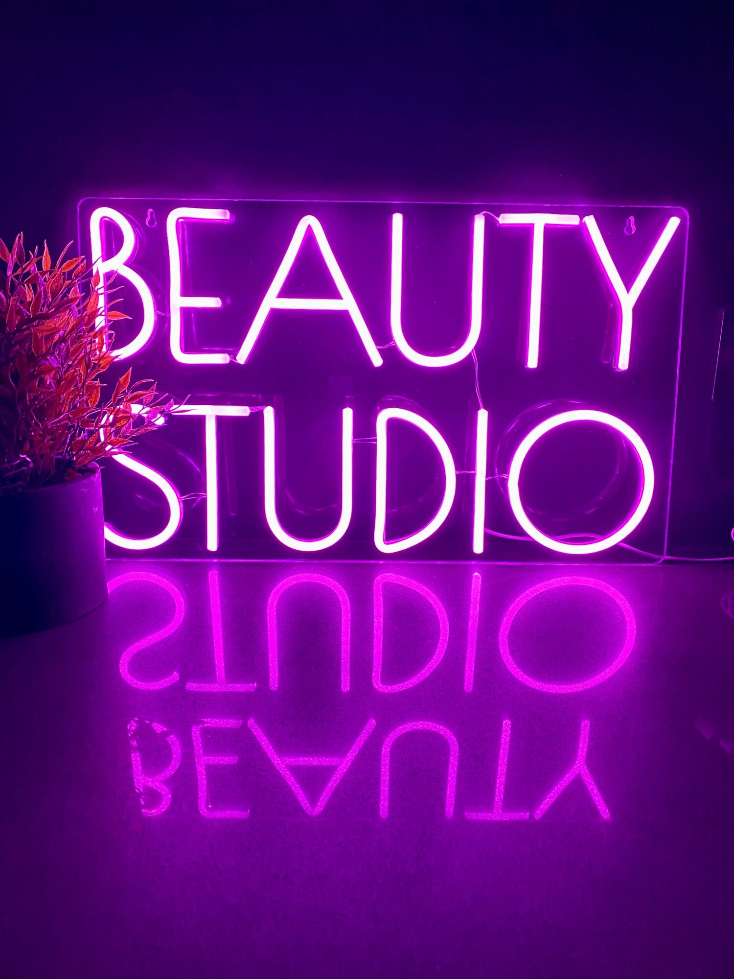 Неоновая вывеска BEAUTY STUDIO/ Неоновый декоративный светильник Ledcube/ неоновая надпись - фотография № 1