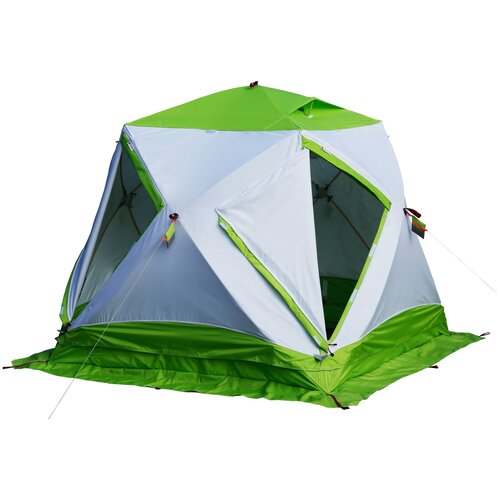 Палатка для рыбалки трёхместная ЛОТОС Куб 3 Компакт Термо, зеленый утепленная зимняя палатка лотос куб 3 классик термо