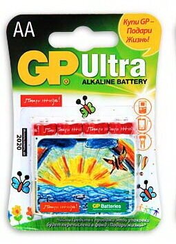 Батарейка GP Ultra Alkaline AA, в упаковке: 4 шт.