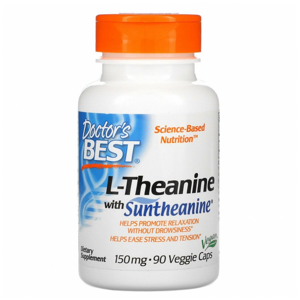 Doctor`s Best Doctor's Best L-Theanine (L-теанин) with Suntheanine 150 мг 90 капсул