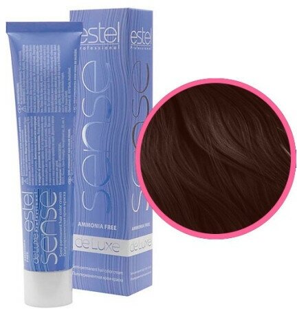 ESTEL De Luxe стойкая краска-уход для волос, 5/74 светлый шатен коричнево-медный, 60 мл - фотография № 13