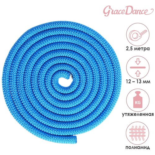 Grace Dance Скакалка для гимнастики утяжеленная, 2,5 м, цвет синий