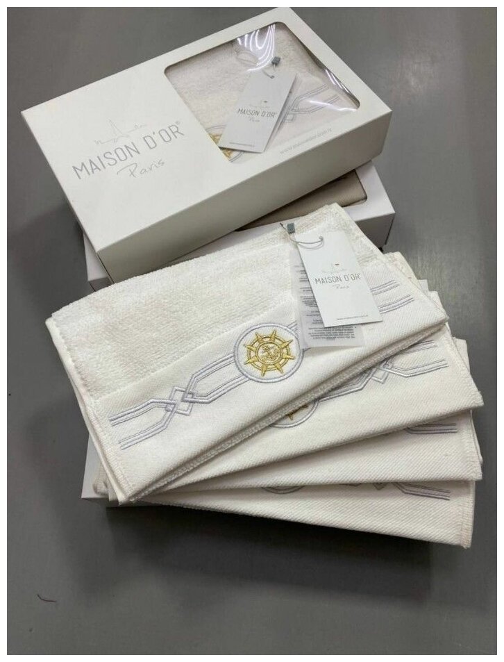 Подарочный набор полотенец-салфеток 30х50 (4) Maison Dor ELEGANZE кремовый