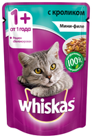Корм для кошек Whiskas (0.085 кг) 1 шт. Мини-филе с кроликом для взрослых кошек 0.085 кг 1