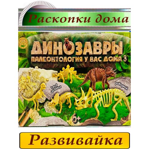 Археологический набор динозавры палеонтология у вас дома зеленый