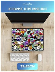 Коврик для мышки Vixion MP35 350x250x3 мм Граффити микс