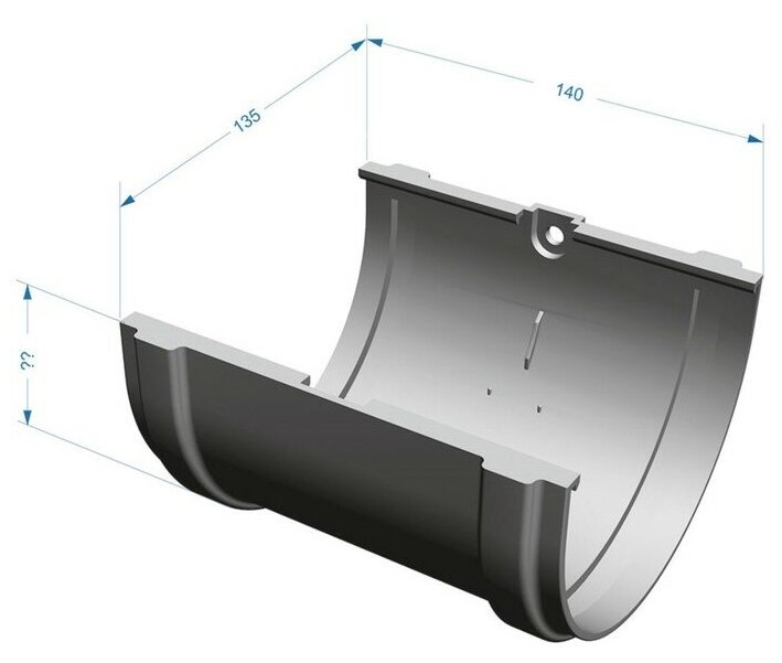 Соединитель желобов Docke Premium графит PVSS-1086 . - фотография № 4