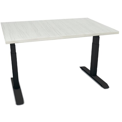 Стол с регулируемой высотой Aleganta ножки квадратные трехсекицонные, цвет черный/древесина белая 200-3-20-02