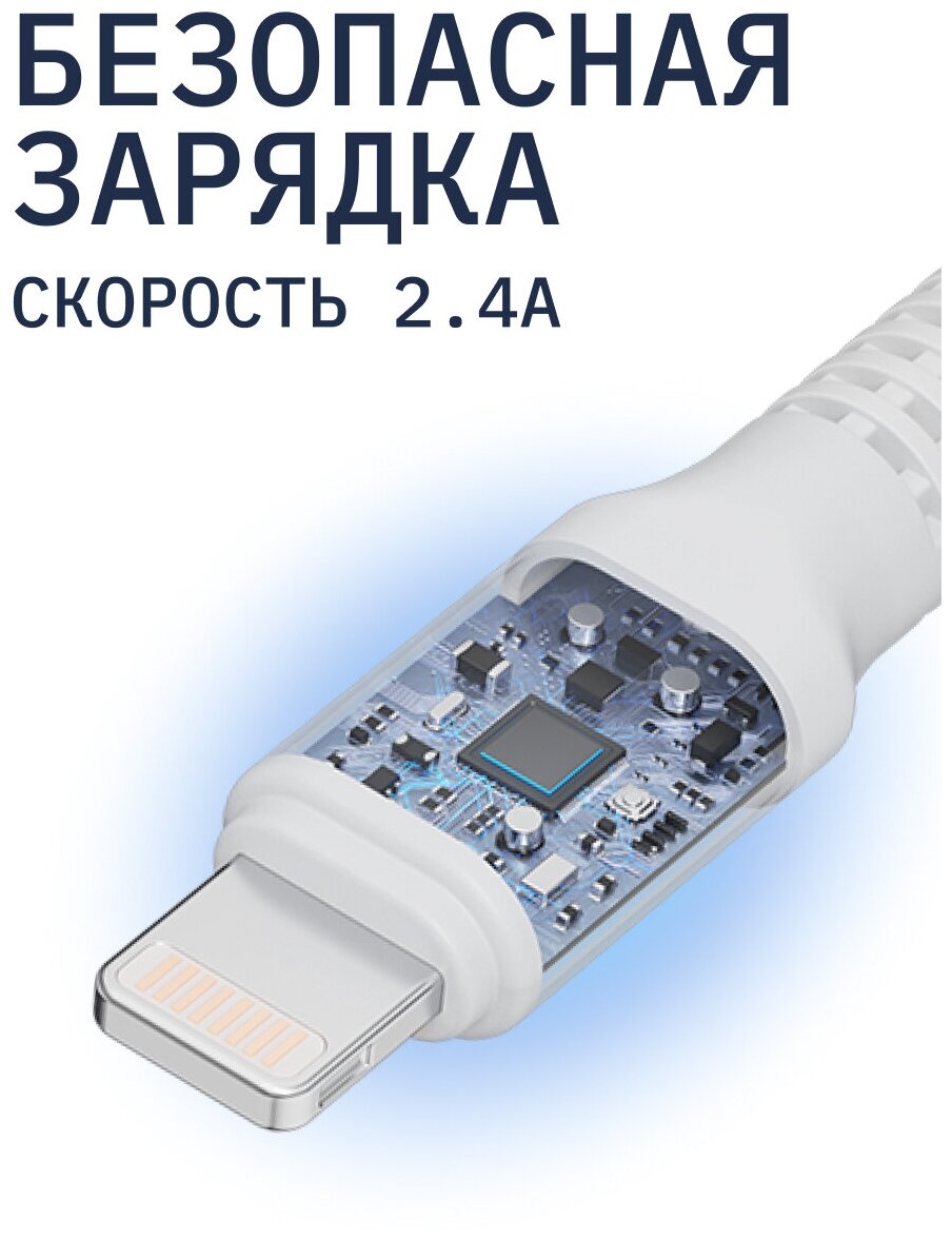 Зарядный кабель ROCKET Flex USB-A/Lightning 1м, оплётка TPE