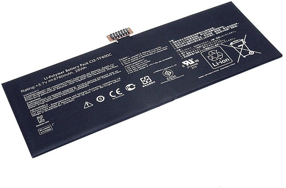 Аккумуляторная батарея C12-TF400C для Asus VivoTab Smart ME400C 3.7V 25Wh